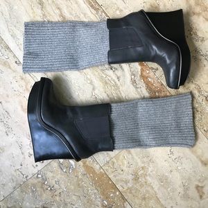 Alice + Olivia Gray leather boots